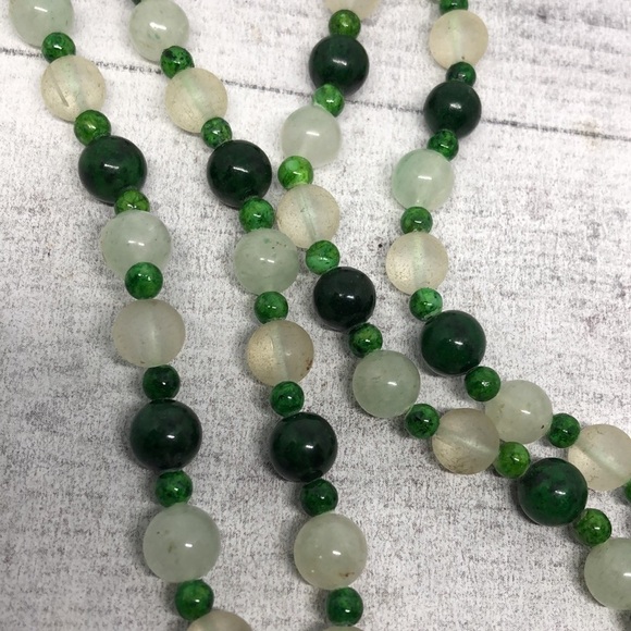 Vintage gemstone and glass bead statement necklace sterling silver 925 - Picture 4 of 9